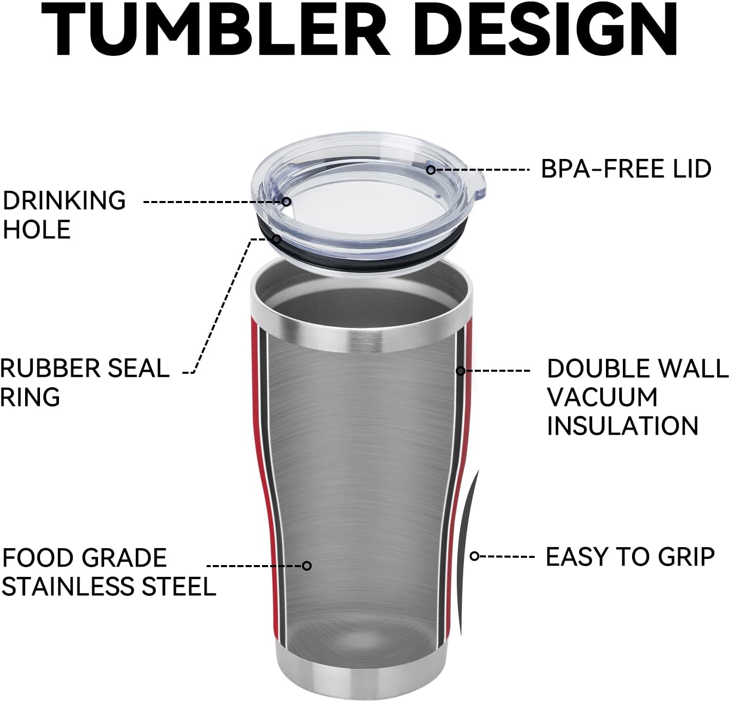 DOMICARE 20oz Tumbler with Lid Stainless Steel Tumblers Bulk, Double Wall Vacuum Insulated Coffee Travel Mug Powder Coated Tumbler, 12 Pack Red