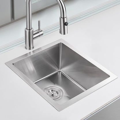 POPFLY 15x17 Inch Undermount Bar Prep Sink, 15” Undermount Rectangle Kitchen - Image 8