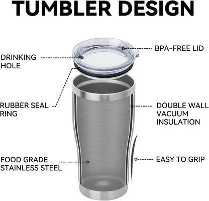 DOMICARE 20oz Tumbler with Lid Stainless Steel Tumblers Bulk, Double Wall Vacuum Insulated Coffee Travel Mug, 8 Pack Stainless Steel