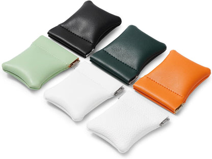 2 Pack PU Leather Slim Engagement Wedding Ring Pouch Leather Jewelry Pouch Christmas,Wedding Party Favor Gift Bag(White)