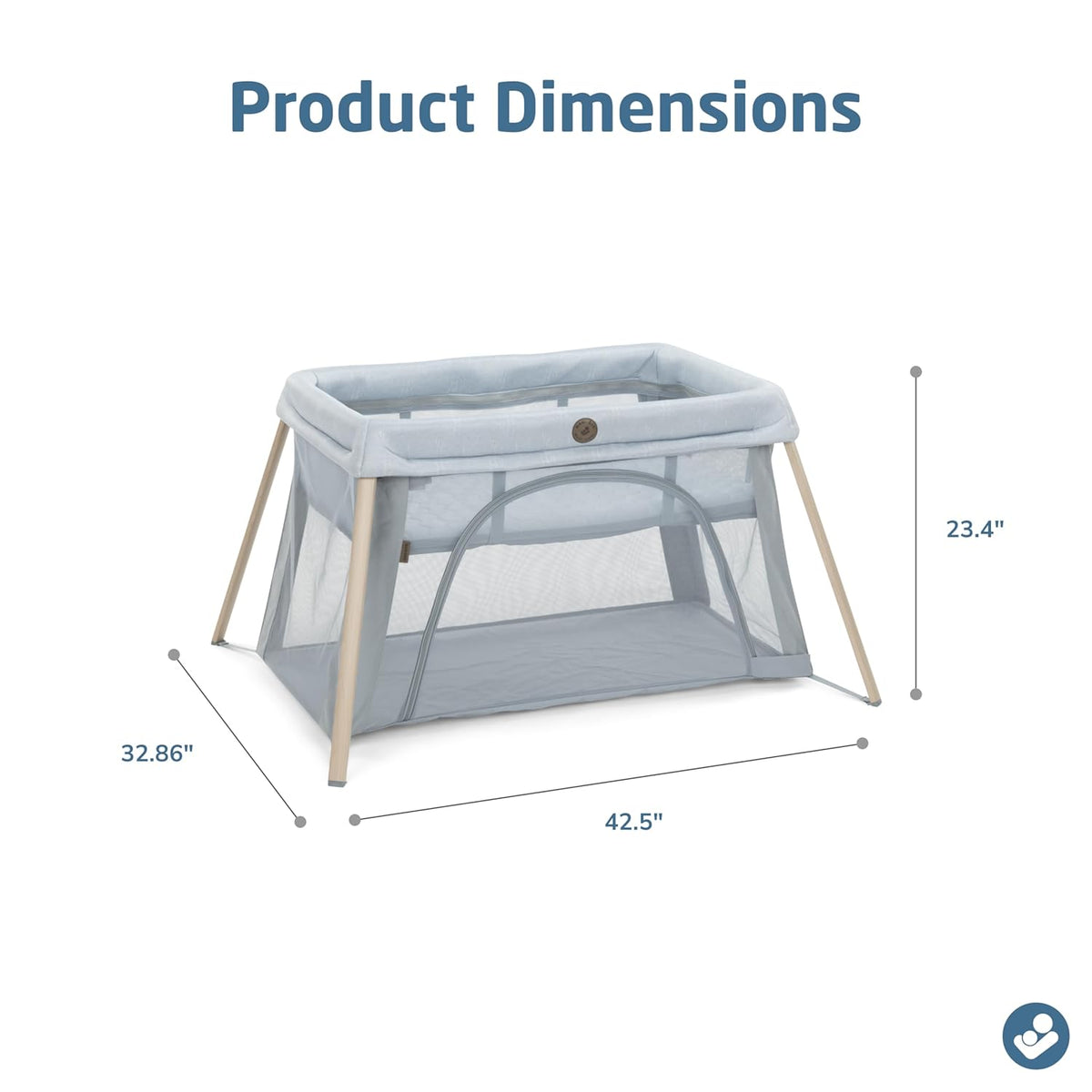 Maxi-COSI Calao Travel Playard, Infant Bassinet, Toddler Playpen, Portable, Lightweight, Foldable, Easy Setup, with Carry Bag, Breathable Mesh, Classic Slate