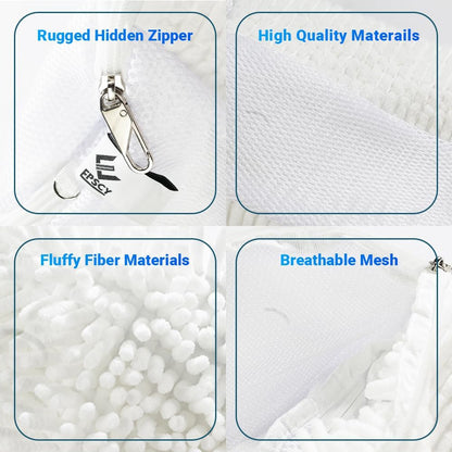 EPSCY Shoe Washing Machine Bag 2 Pack - Reusable Deep Clean Sneaker Bags - Fits All Shoe Sizes & Types, Self-Locking Zipper, Protects Machine (White)