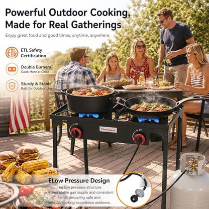 Vivicreate Low Pressure Propane Gas Outdoor Camping BBQ Grill Stove Burner Estufas de Gas para Cocinar Afuera Es gas propano Regulator automatic ignition