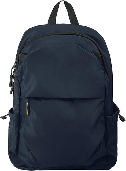 Multi-Pocket Laptop Backpack, 24L Capacity, Fits 14-inch Laptop, 16.9x12.6x5.5 inches, 1.1 lbs, Black/Navy/Gray (Blue)