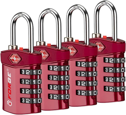 Forge Travel Lock,TSA Approved Luggage Locks for Air Travel, Gym Lockers, School Lockers, Pelican Cases, Gun Case, Easy Read Dials, Durable Alloy Body