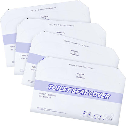4 Pack (1000 Pieces) Disposable Toilet Seat Covers Flushable Paper Toilet Seat Cover for Bathroom, Hotels, Travel, Kids or Adults