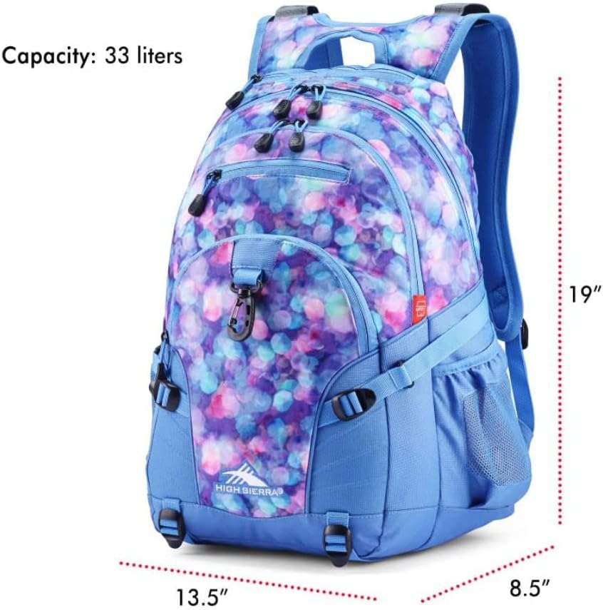 High Sierra Loop Backpack, Travel, or Work Bookbag with tablet sleeve, One Size, Shine Blue/Lapis