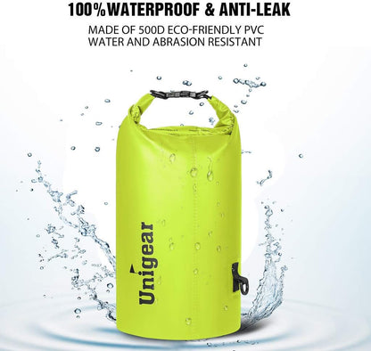 Unigear Dry Bag Waterproof, 2L/5L/10L/20L/30L/40L Floating and Lightweight Bags for Kayaking, Boating, Fishing, Swimming and Camping with Waterproof Phone Case