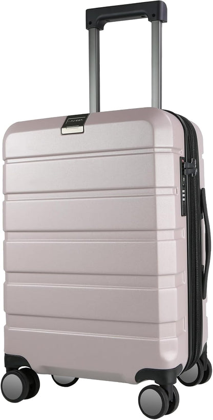 KROSER Hardside Expandable Carry On Luggage with Spinner Wheels & Built-in TSA Lock, Durable Suitcase Rolling Luggage with USB Port, Carry-On 20-Inch, Matte Purple/Pink
