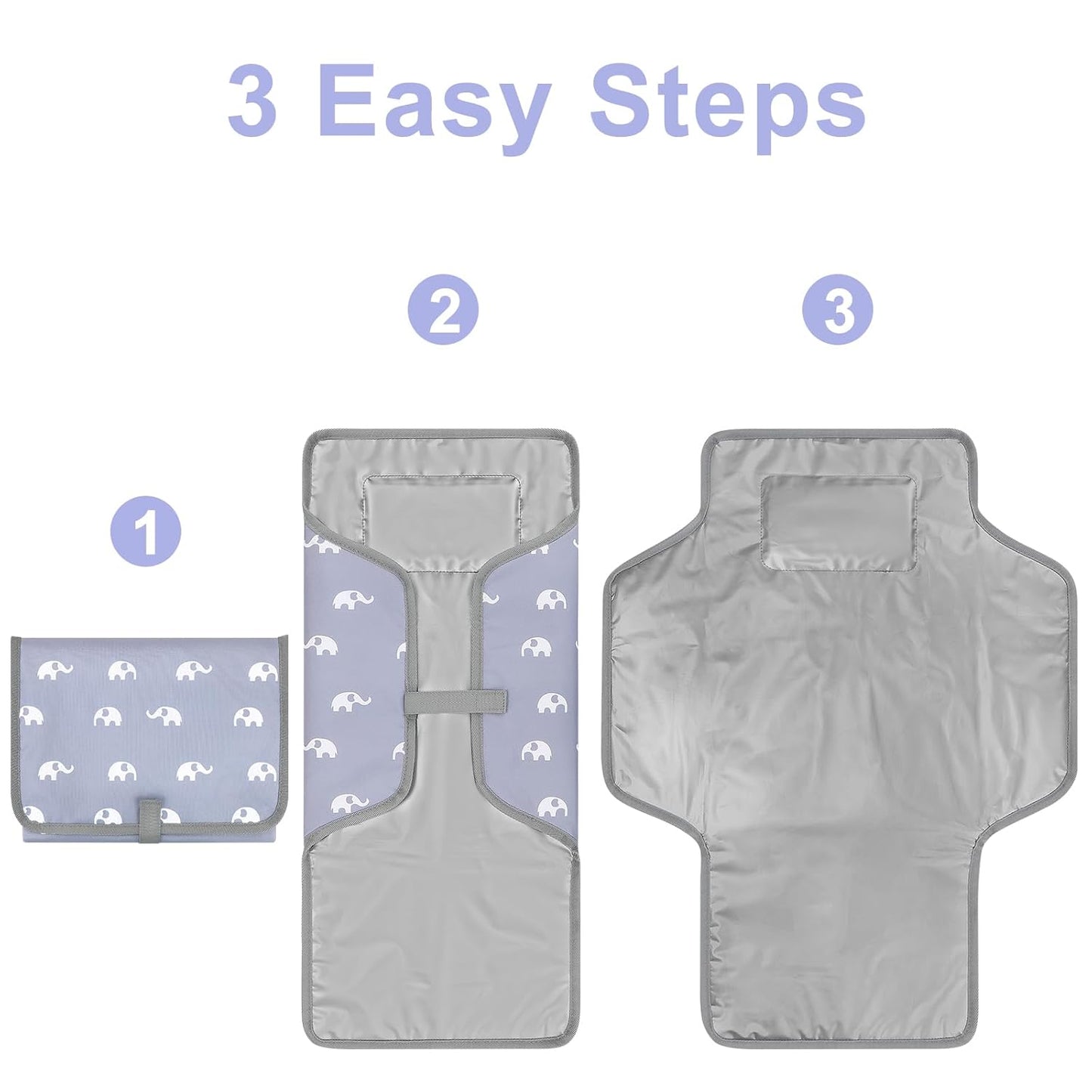 Accmor Portable Diaper Changing Pad, Waterproof Baby Changing Mat, Foldable Travel Diaper Changing Pads for Baby, Baby Essentials Shower Registry Gifts