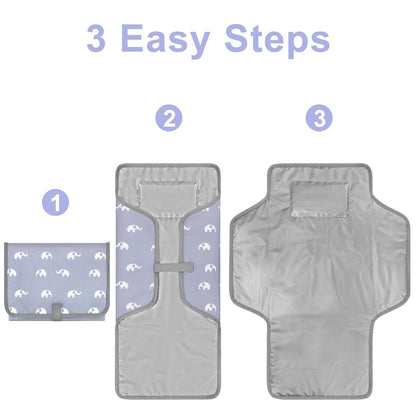 Accmor Portable Diaper Changing Pad, Waterproof Baby Changing Mat, Foldable Travel Diaper Changing Pads for Baby, Baby Essentials Shower Registry Gifts