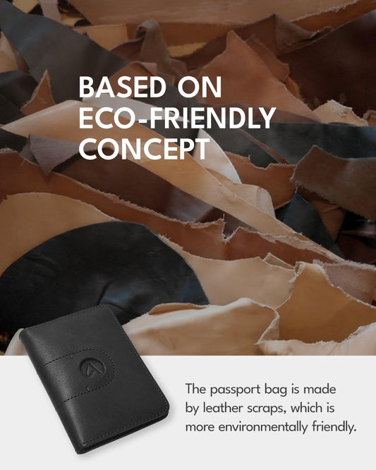 ALLIVE Passport Holder for Travel with AirTag Holder - Genuine Leather Passport Cover & Wallet for Men and Women, Airport Essentials