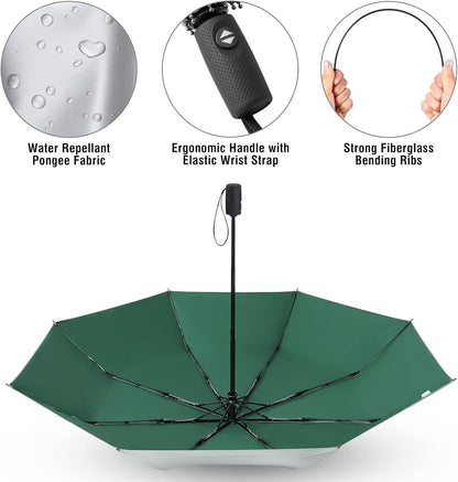 G4Free UPF 50+ UV Protection Large Travel Umbrella 42/46 Inch Auto Open Close Windproof Sun Blocking Umbrella