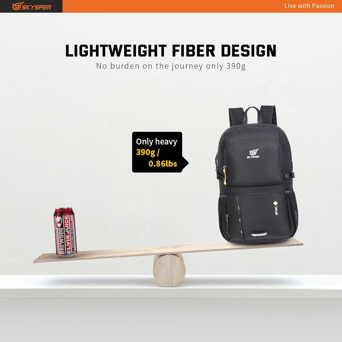 SKYSPER Lightweight Packable Backpack - 30L Hiking Daypack with Wet Pocket Foldable Travel Carry-on Backpack for Women Men