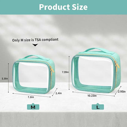 TSA Approved Travel Toiletry Bag, 2 Pack Clear Makeup Bags - Image 3