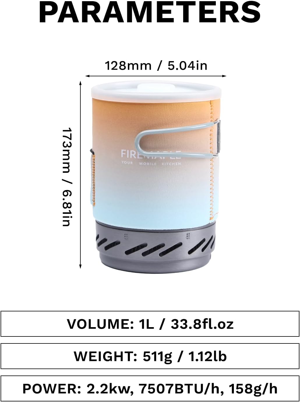 Fire-Maple "Fixed Star 1" Personal Cooking System | Pot/Jet Burner Stove System with Electric Ignition | Ideal for Hiking, Camping, Backpacking, Fishing, Hunting Trips and Emergency Use Multi