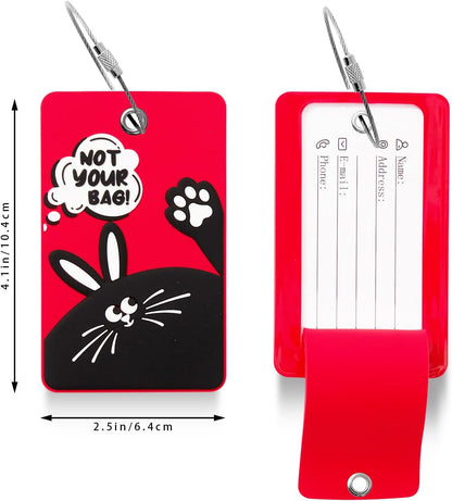 2PCS 2303 Bright Silicone Luggage tag (Red)