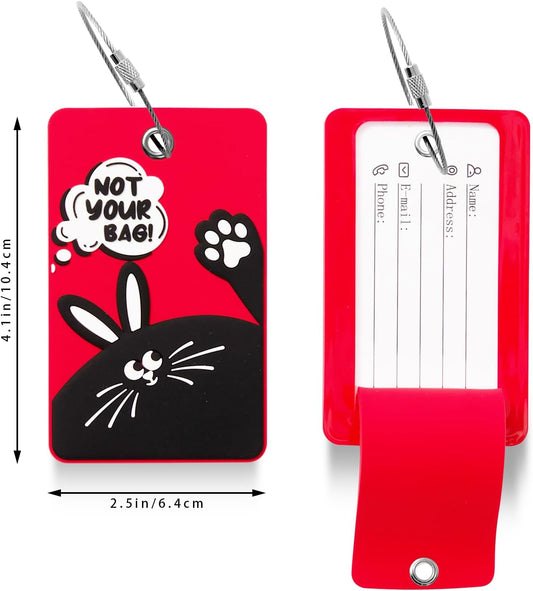2PCS 2303 Bright Silicone Luggage tag (Red)