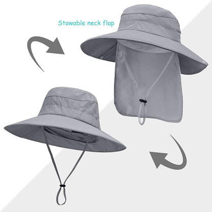Sun Hats for Men Women, UPF50+ Protection Safari Hat, Wide Brim Fishing Hat - Image 2