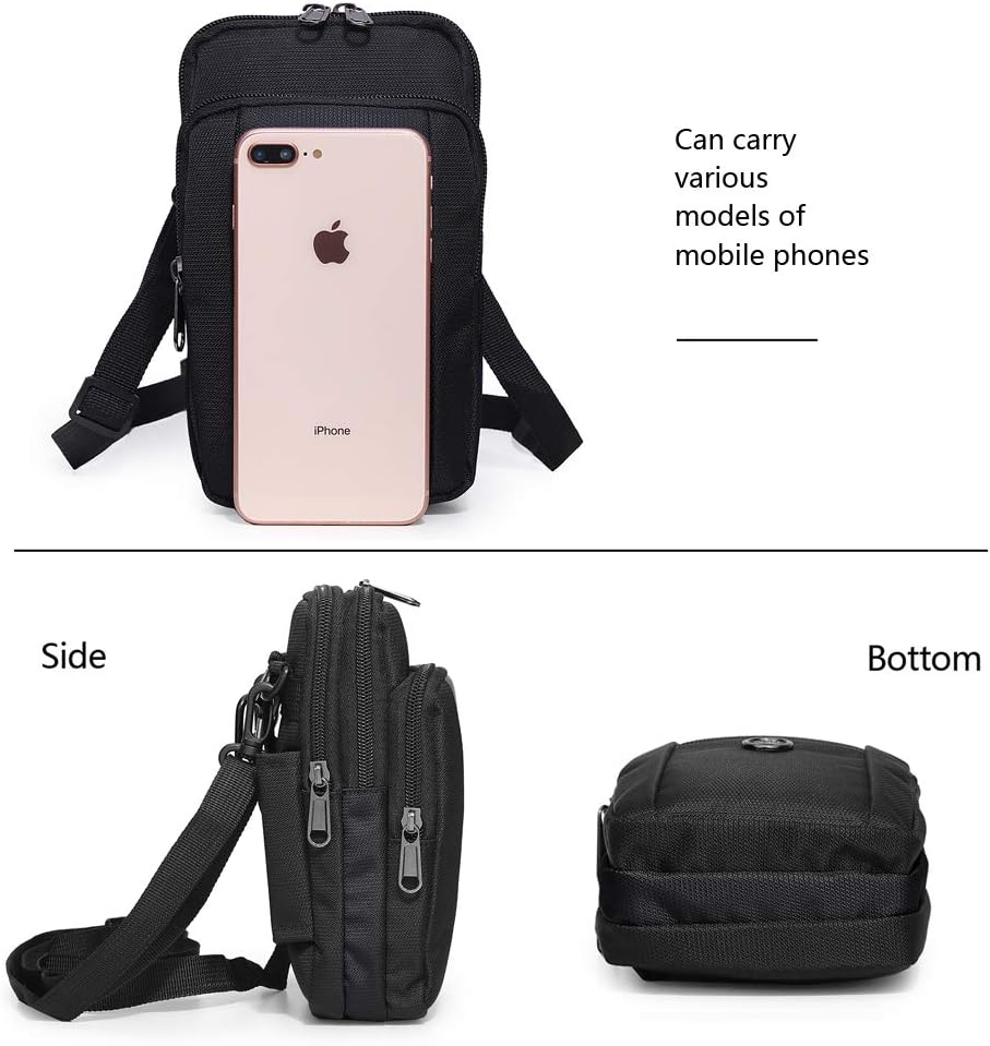 Water-Resistant Oxford Fabric Multifunction Smart Phone Bag /Case, One Shoulder Waist Bag Diagonal Outdoor Cross Bag