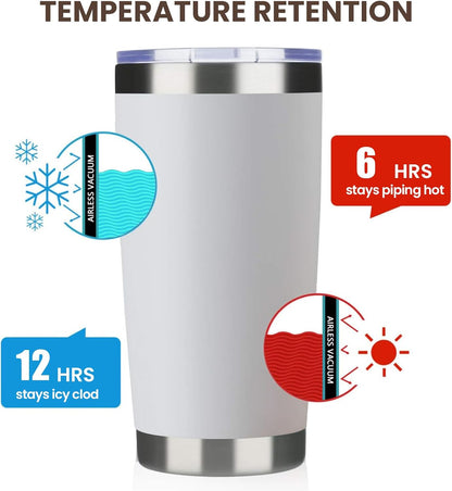 MEWAY 20oz Tumbler 12 Pack Double Wall Vacuum Insulated Travel Mug Bulk, Mix Color Stainless Steel Tumblers with Lid and Straw, Durable Powder Coated Coffee Cups for Cold & Hot Drinks（Mix Color, 12
