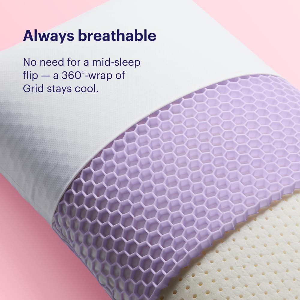 Purple Harmony Pillow - Standard Tall, Greatest Pillow Ever Invented, 360º Hex Grid & Talalay Latex Core - No Pressure Support, Stays Cool, Luxurious Comfort