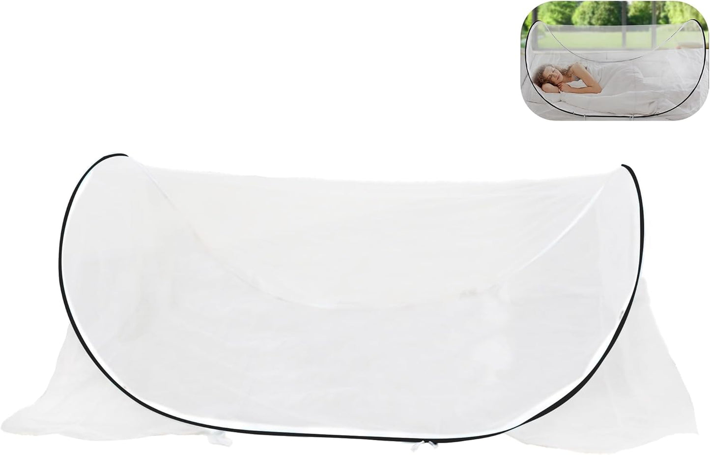 78 * 32 * 22 Inch Large Up Mosquito Tent, Portable Foldable Mosquito Net, Camping Mosquito Net with Net Bottom, for Bed Camping Travel Patio (Black)