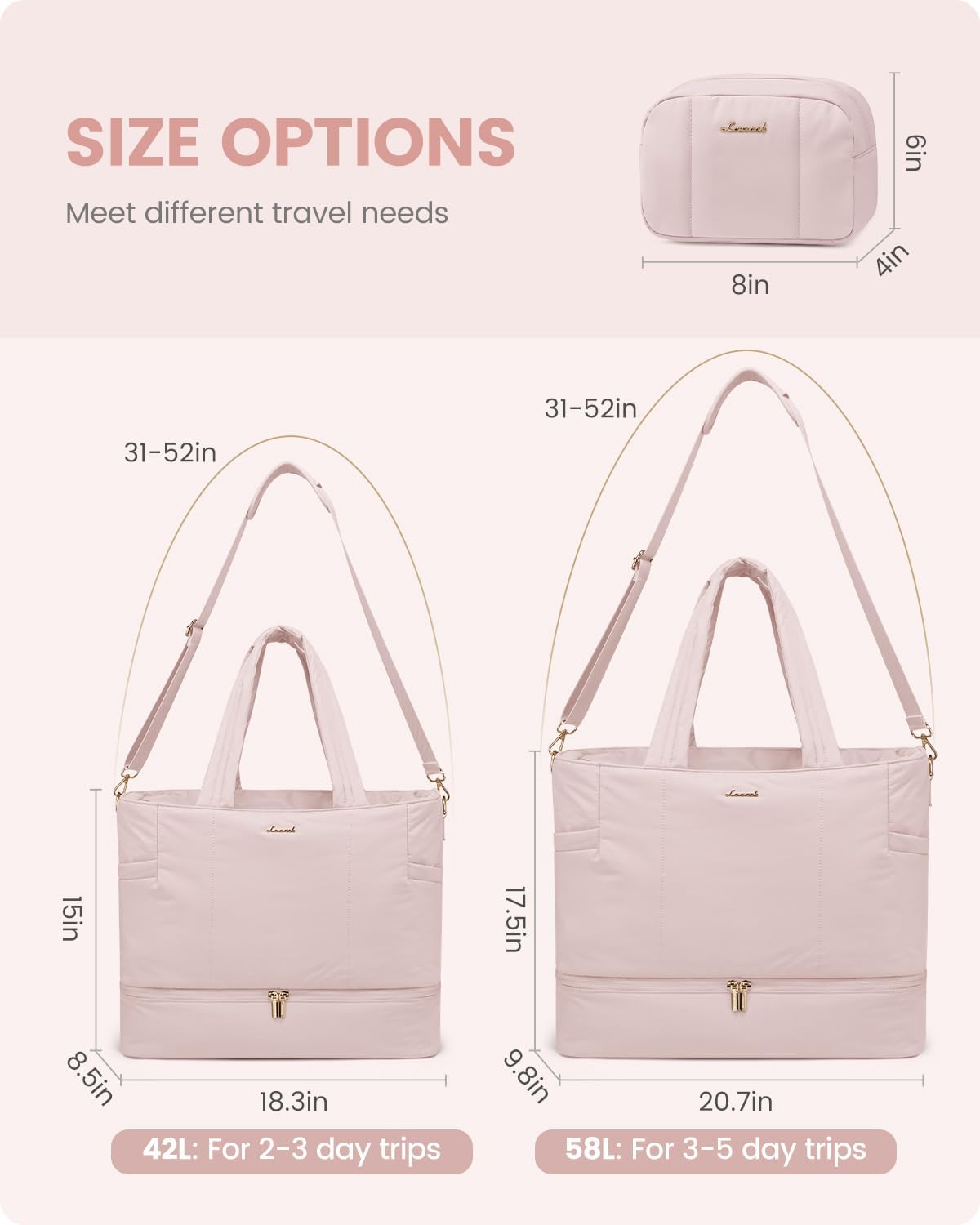 LOVEVOOK Travel Duffle Bag, Puffer Weekender Bags for Women with Shoe Compartment, Carry On Overnight Hospital Bag, Gym Tote