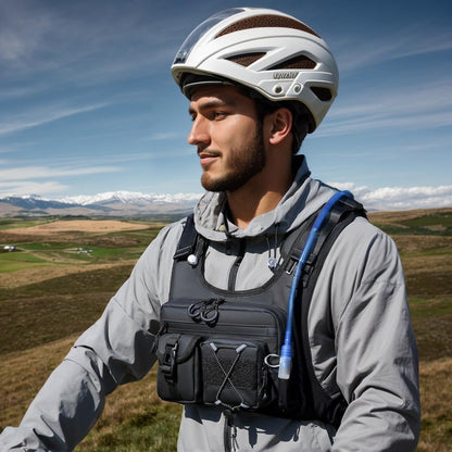 USA Original Patent Running Hydration Vest Backpack, Lightweight Chest Pack with 2.0L Water Bladder Bag Daypack for Hiking Running Cycling Race Marathon for Women Men