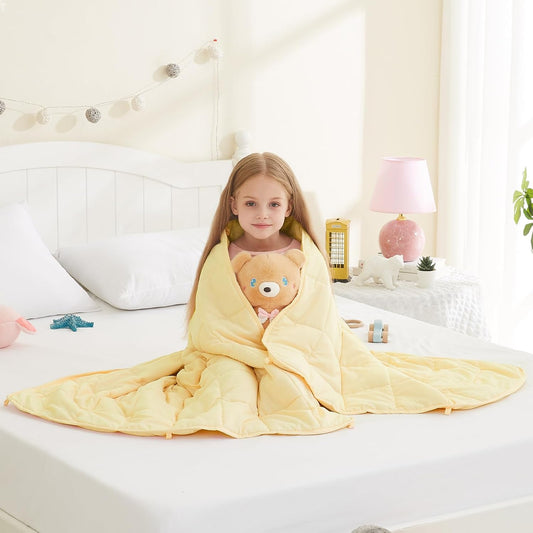 L'AGRATY Weighted Blanket - 36"x48" 5lbs Weighted Blanket Microfiber Material with Glass Beads Small Blanket for All-Season Summer Fall Winter Soft Thick Blanket