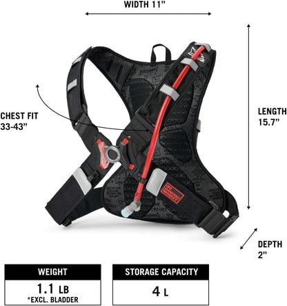 USWE Outlander Hydration Pack with Water Bladder, Hydration Backpack - Backpack for Cycling, MTB, Trail Running & More