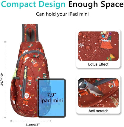 TITECOUGO Small Sling Bag, Lightweight Crossbody Backpack for Men Women, Shoulder Bag for Sports and Outdoor