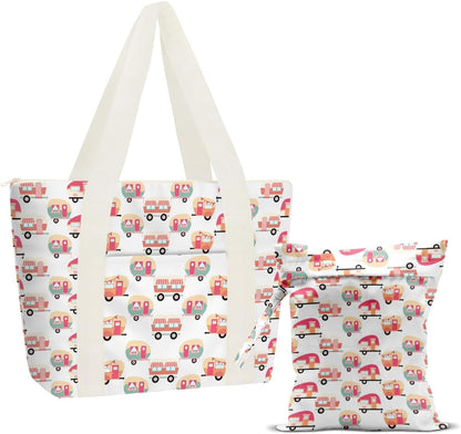 Beach Bags Wet Bag for Swimsuit Tote Bag for Friends Travel Gifts, Aloha Bags Waterproof Vacation Essential