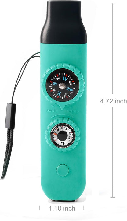 Emergency Survival Safety Whistle，Whistle for Kids with Lanyard,Compass,Thermometer,Ideal for Kayaking, Boating, Hiking, Camping, Climbing