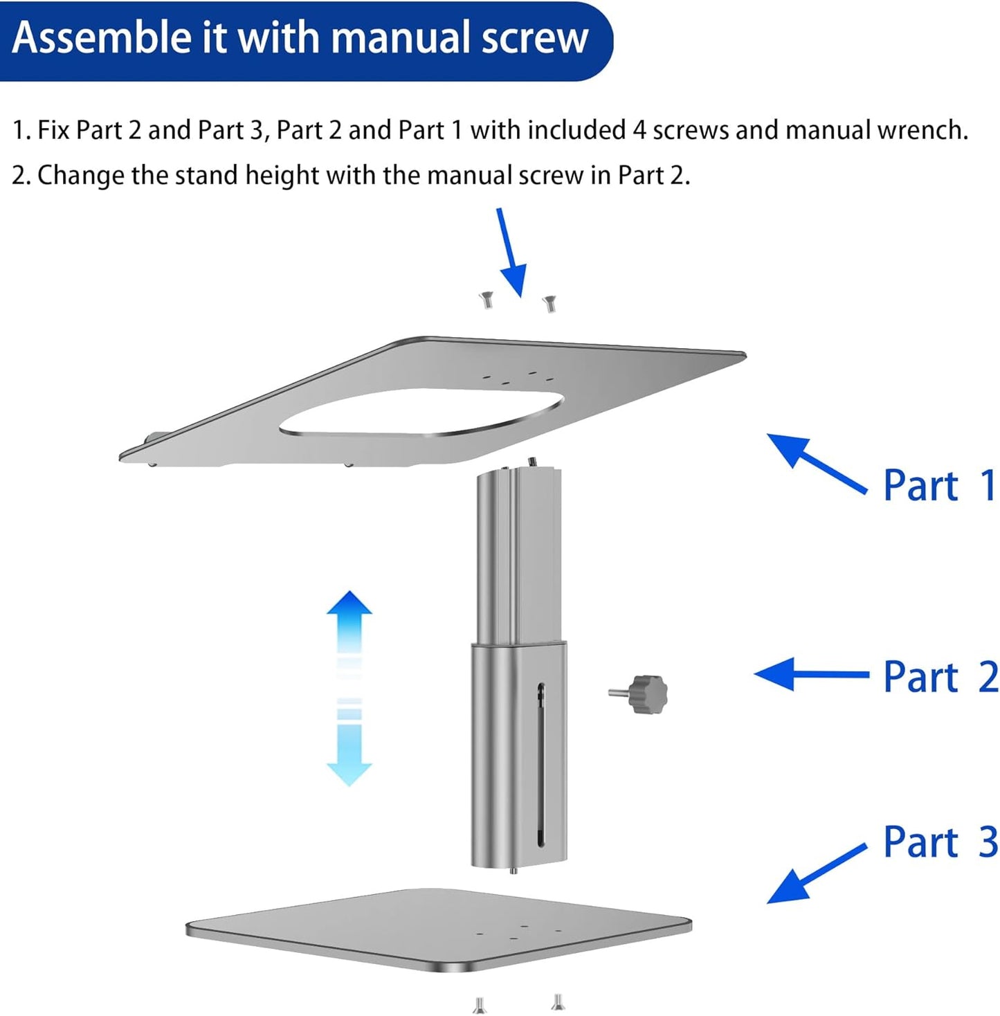 BESIGN LSX6N Laptop Stand, Ergonomic Adjustable Notebook Stand, Riser Holder Computer Stand Compatible with Air, Pro, Dell, HP, Lenovo More 10-15.6" Laptops, Gray