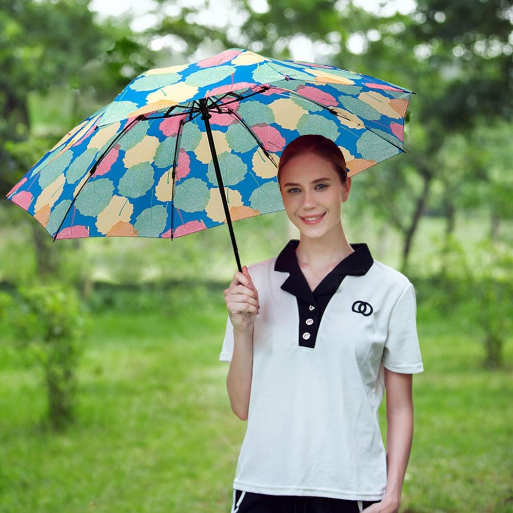LANBRELLA Compact Reverse Folding Umbrella Auto Windproof Travel Umbrella