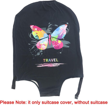 MosaiRudo Thicker Luggage Cover Elastic Suitcase Cover Protector Fits 18-32 Inch Suitcase Travel Accessories (Butterfly, M)