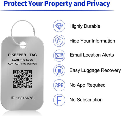 Smart Luggage Tags for Suitcase 4-Pack (2S2B) - Waterproof QR Code ID Labels, Show Scanner’s Location on Scan, Customizable & Durable Travel Tags for Backpack, Securely Hide Personal Info