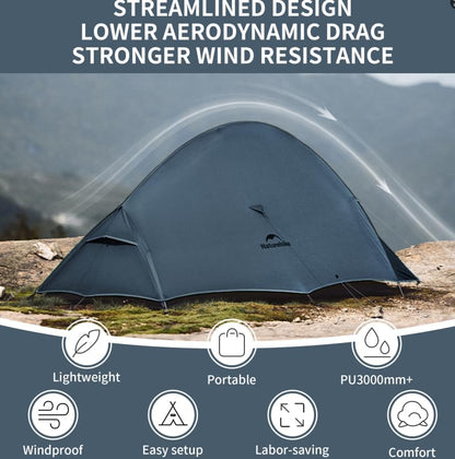Naturehike Cloud-Up 2 Person Tent Lightweight Backpacking Tent with Footprint - Free Standing Ultralight Camping Hiking Backpack Tents Two Person Tent