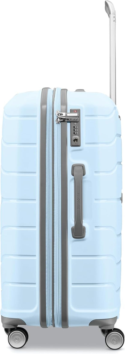 Samsonite Freeform 24-Inch Medium Luggage with Dual 360° Spinner Wheels - Checked Suitcase - TSA Lock, Airline-Approved - Durable Polypropylene Expandable Hardshell for Lightweight Travel - Sky Blue