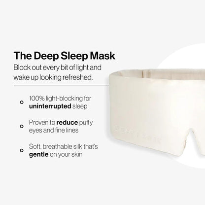 Dore & Rose Deep Sleep Mask Light Blocking, 23 Momme Mulberry Silk Eye Mask, Ultra Soft, Adjustable - Travel Sleeping Mask for Men & Women - Champagne