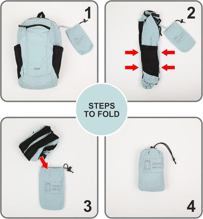 GOX Foldable 20l Backpack For Travel Lightweight Hiking Packable Daypack for Men Travel Camping Outdoor Bag Women (Sky Blue)
