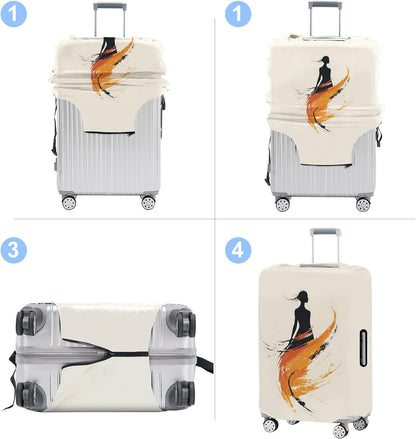 Luggage Cover Washable Suitcase Protector Anti-scratch Suitcase cover Fits 20-34 Inch Luggage (Girl-6, S(20-22inch suitcase))