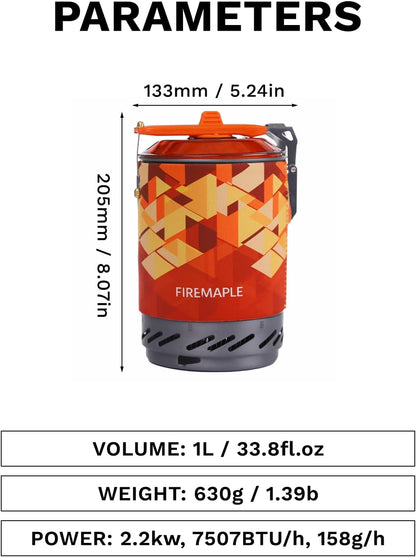 Fire-Maple Fixed Star X2 Backpacking and Camping Stove System Outdoor Propane Camp Cooking Gear Portable Pot Jet Burner Set Ideal for Hiking, Trekking, Fishing, Hunting Trips and Emergency Use