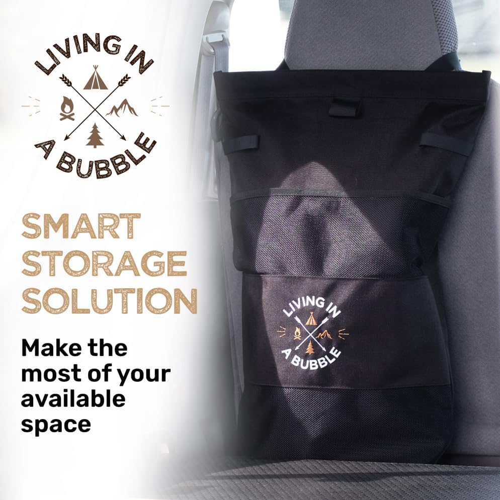 Living in a Bubble Wet Dry Laundry Bag – Portable Waterproof Laundry Hamper for RV, Campervan & Travel – Foldable Clothes Organizer with Separate Wet & Dry Compartments