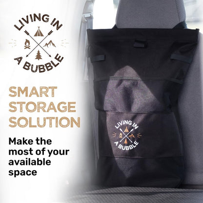 Living in a Bubble Wet Dry Laundry Bag – Portable Waterproof Laundry Hamper for RV, Campervan & Travel – Foldable Clothes Organizer with Separate Wet & Dry Compartments