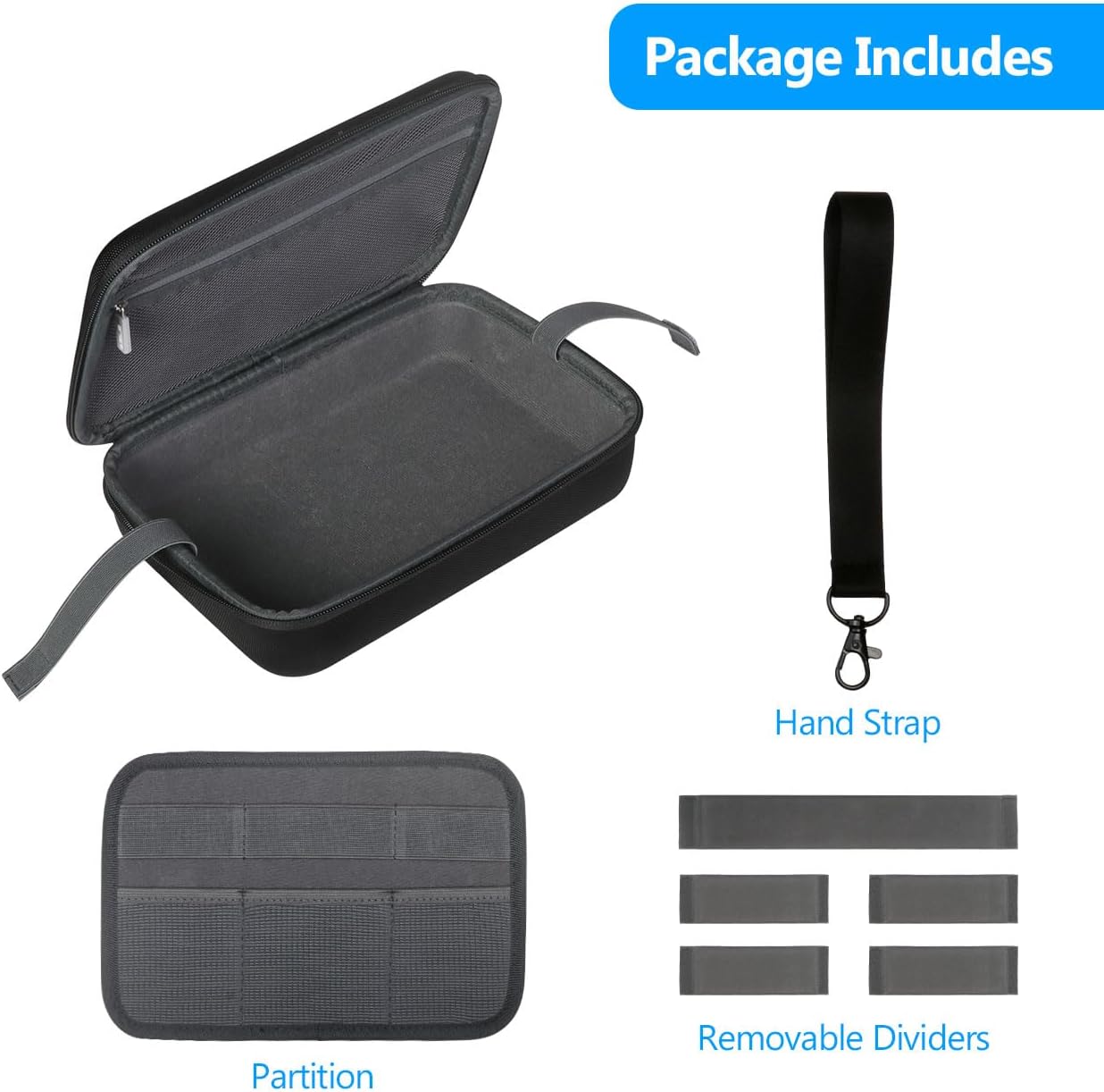 JSVER PU Leather Hard Shell Carrying Case for GoPro Hero13/12/11/10/9/8/7, AKASO EK7000 / Brave 4 4K / Brave 7 LE/Brave 8 / V50X and Insta360