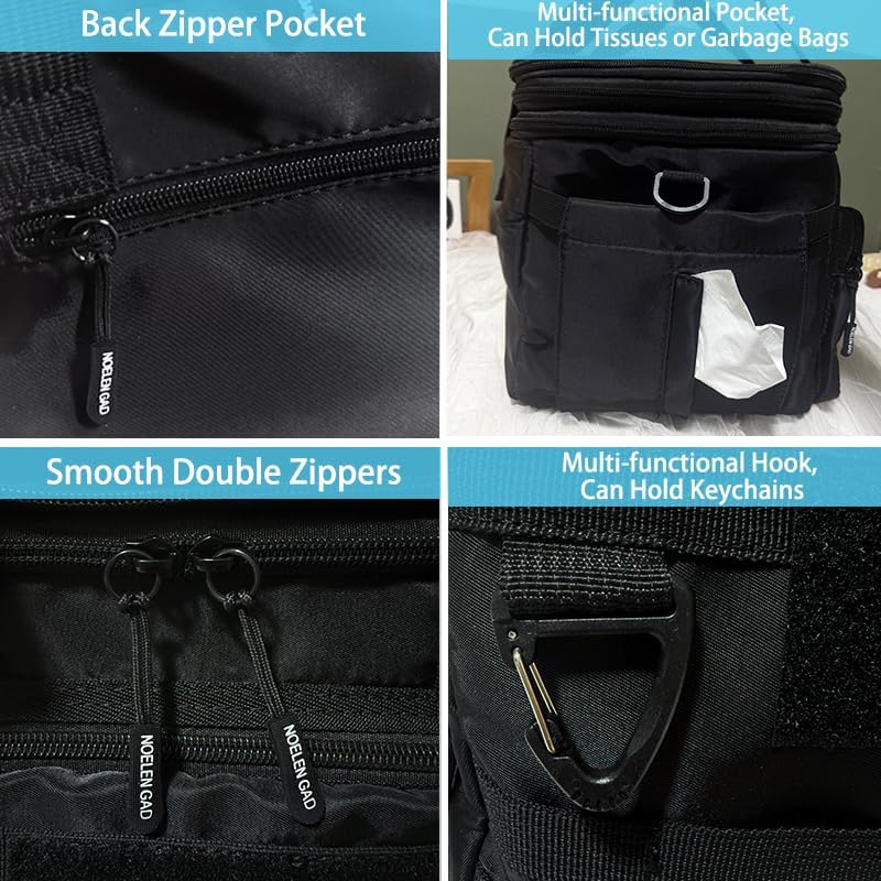 Expandable Insulated Lunch Box for Men & Women - Tactical Cooler Lunch Bag, Keeps Food Hot or Cold 8 Hours, Large Capacity with Water Bottle Holder & Shoulder Strap (Black)