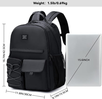 Lohol Fashion Backpack with Anti Theft Pocket, Water Resistant Travel Daypack for Teen Girls & Boys (Black)