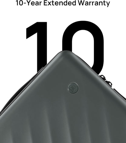 Trunk Luggage 24 Inch, Medium Checked Luggage with Double Spinner Wheels, Anti-Burst Zipper, Hard Case PC Suitcase, Lightweight Travel Luggage, TSA Approved (Slate Grey, Hudson)